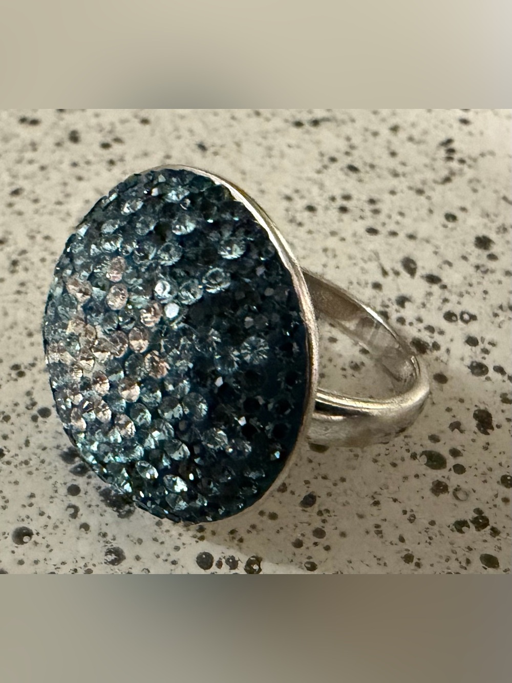 Chelsea Taylor Sterling Silver 925 Pave CZ Ombres Wide Band Ring Size 10